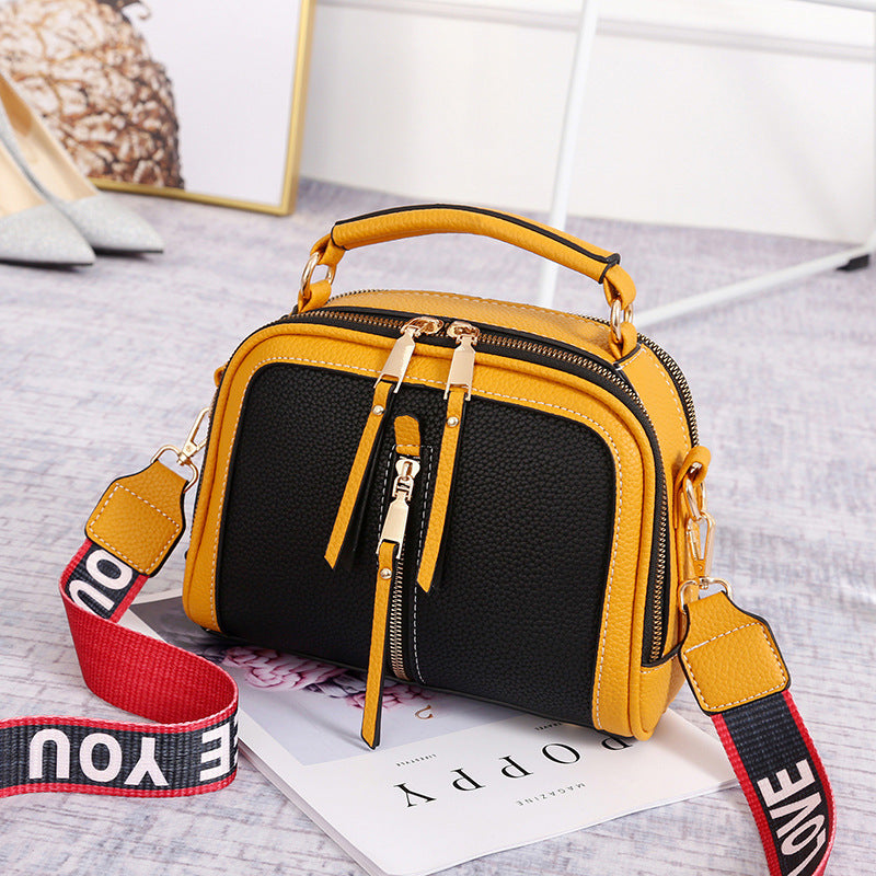 Chic Small Square Shoulder Bag for Women – Wide Strap Handbag