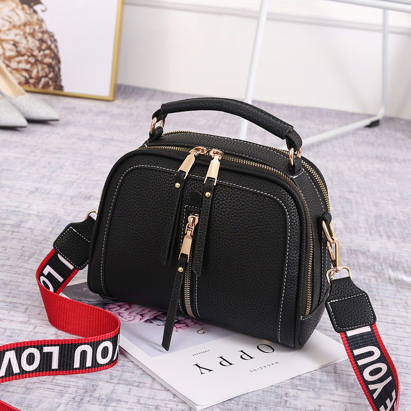 Chic Small Square Shoulder Bag for Women – Wide Strap Handbag